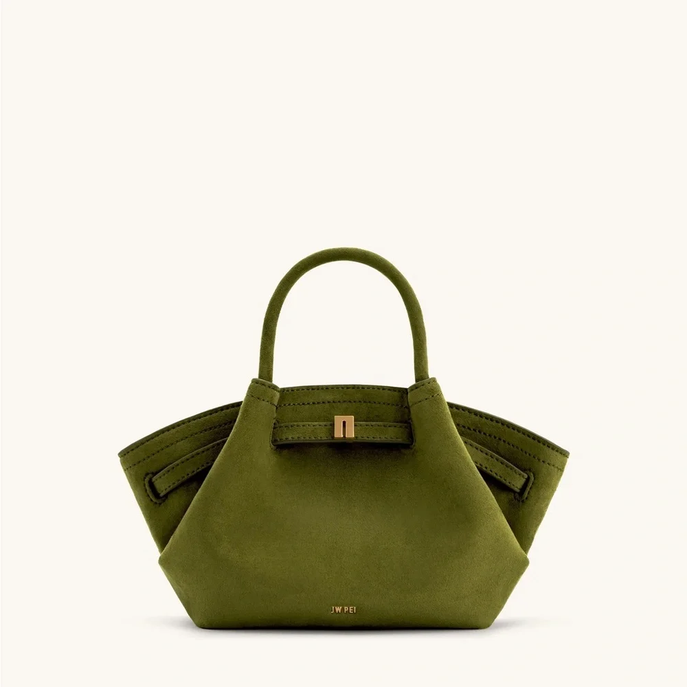 JW PEI Hana Mini Faux Suede Tote Bag - Dark Olive - Picture 6 of 6